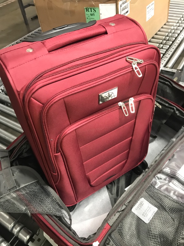 Photo 1 of **NOT SAME COLOR AS STOCK PHOTO** 3 Piece Luggage – Expandable Durable Softside Lightweight Suitcase – Nested Set Includes 20 Inch Carry On, 24 Inch and 28 Inch Checked Bag with 8-Wheel Rolling Spinner burgundy 20/24/28 inches burgundy 