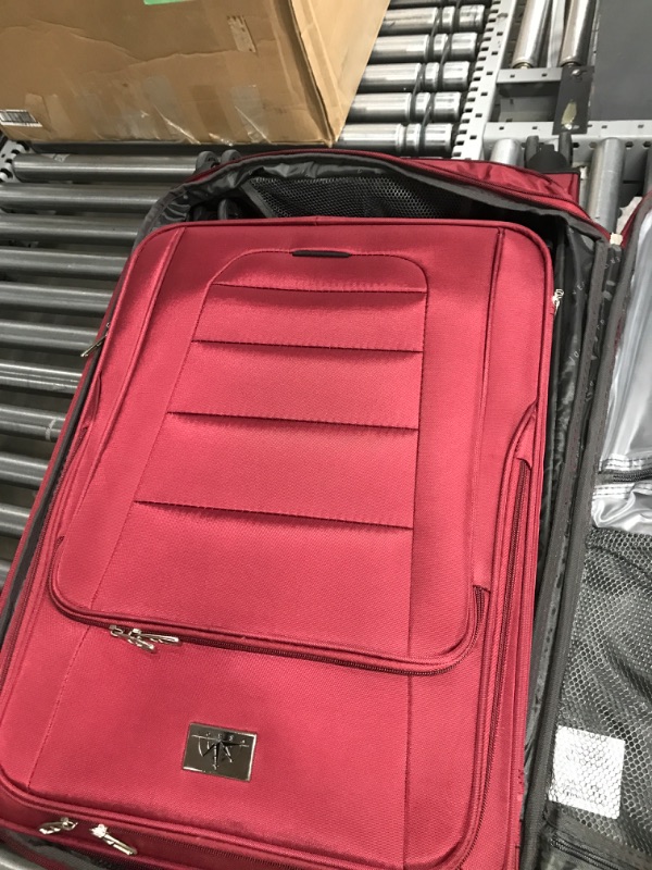 Photo 3 of **NOT SAME COLOR AS STOCK PHOTO** 3 Piece Luggage – Expandable Durable Softside Lightweight Suitcase – Nested Set Includes 20 Inch Carry On, 24 Inch and 28 Inch Checked Bag with 8-Wheel Rolling Spinner burgundy 20/24/28 inches burgundy 