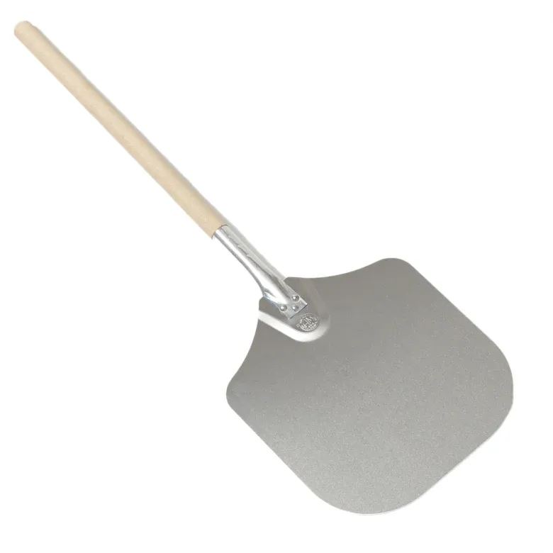 Photo 2 of "American Metalcraft 3512 35.5"" Aluminum Pizza Peel with 19"" Wood Handle, 12"" x 14"" Medium Blade", Silver 35.5-Inch