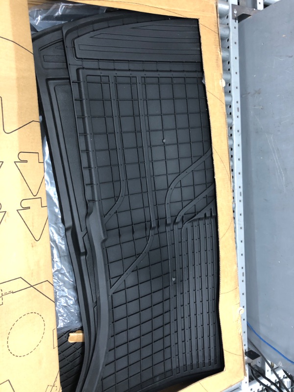 Photo 1 of 3W Tesla Model Y Floor Mats, All-Weather TPE Floor Liner Compatible for Tesla Model Y 2020-2023, Full Set Black Floor Mats and Cargo Liner Mat Accseeories Custom Fit for Tesla 5-Seater Floor Mats&Trunk Mats - 6 PCS