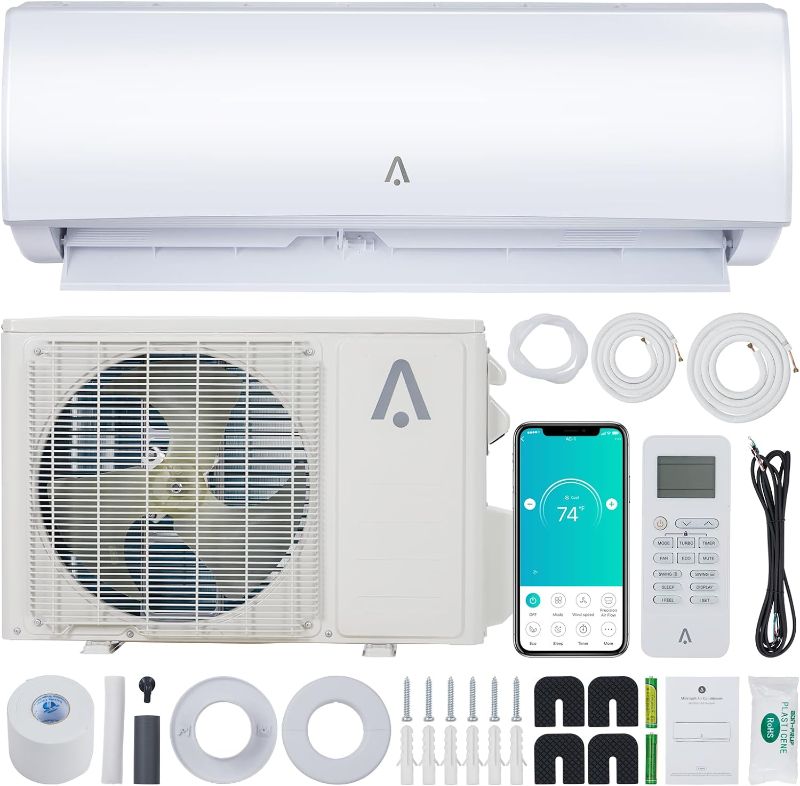 Photo 1 of **ONLY BOX 1 OF 2***
18000 BTU Smart Mini Split AC/Heating System 19 SEER Split Inverter Air Conditioner with Pre-Charged Heat Pump & Installation Kit, Cools Rooms up to 1250 Sq. Ft, 208/230V