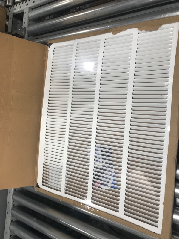 Photo 2 of 20"w X 24"h Steel Return Air Grilles - Sidewall and Ceiling - HVAC Duct Cover - White [Outer Dimensions: 21.75"w X 25.75"h] 20 X 24 White