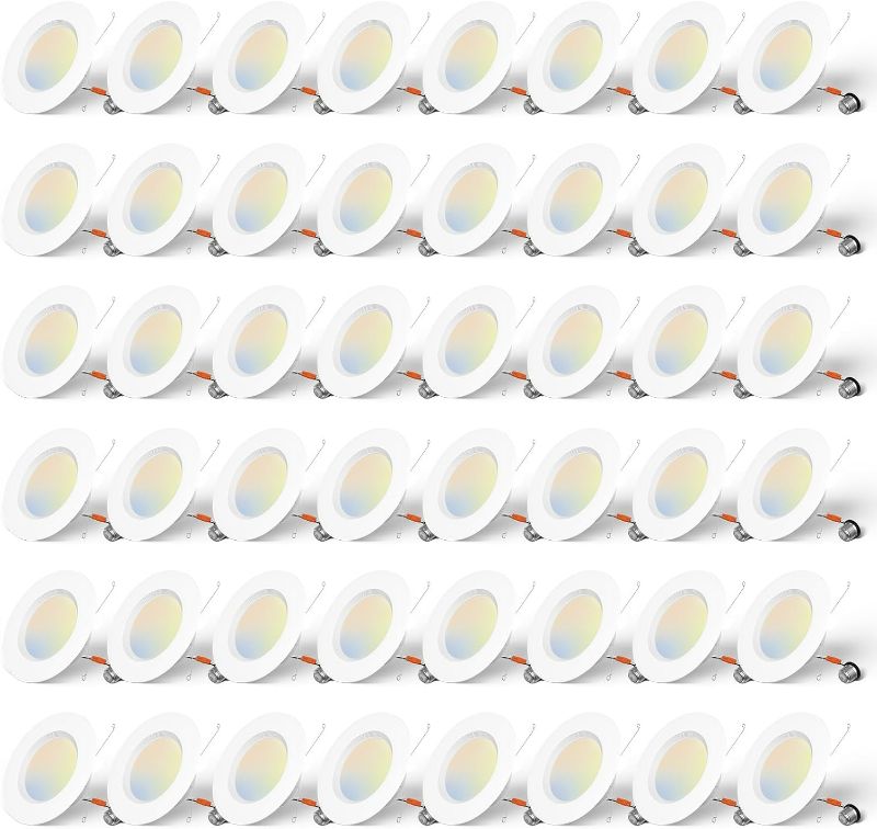 Photo 1 of Amico 48 Pack 6 Inch 5CCT Ultra-Thin LED Recessed Ceiling Light with Junction Box, 2700K/3000K/3500K/4000K/5000K Selectable, 12W Eqv 110W, Dimmable Can-Killer Downlight, 1050LM Brightness - ETL&FCC