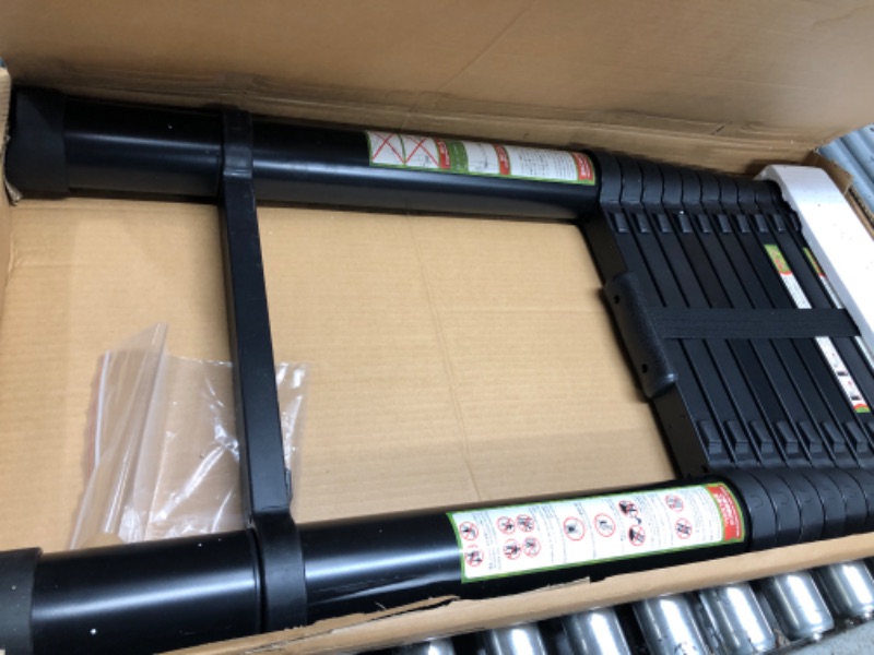 Photo 1 of Telescopic Ladder, 16.5FT RIKADE Aluminum Telescoping Ladder with Non-Slip Feet and Stable Hook, Portable Extension Ladder for Household and Outdoor Black 5m/16.5FT1024719703
