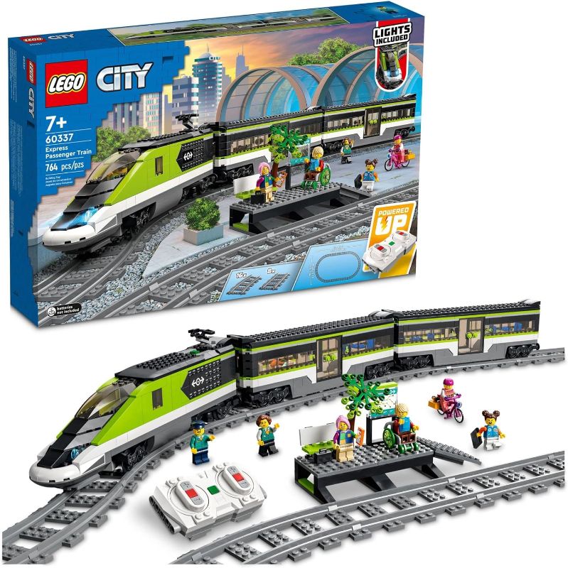 Photo 1 of (READ FULL POST) LEGO City Express Passenger Train Set, 60337 Remote Controlled Toy, Gifts for Kids, Boys & Girls with Working Headlights, 2 Coaches and 24 Track Pieces
