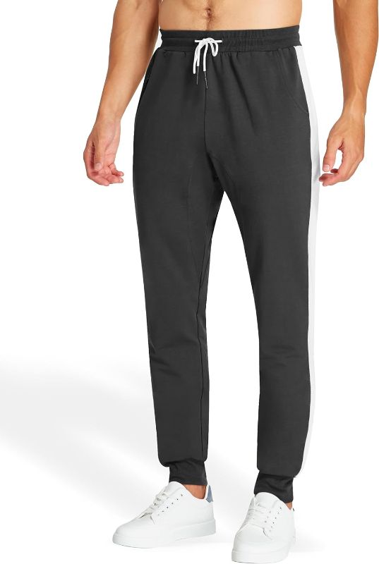 Photo 1 of KPSUN Mens Cotton Sweatpants with Deep Pockets Tapered Athletic Joggers Pants for Workout, Running- SIZE XL 
