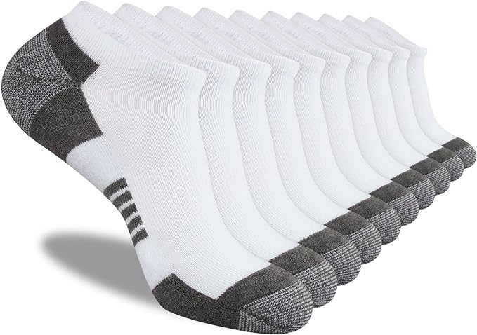 Photo 1 of COOVAN 10 Pairs Mens Low Cut Socks Men 10 Pack Comfort Cushion Casual Socks
