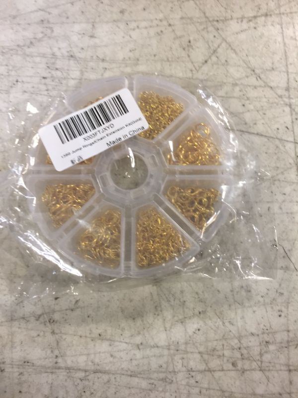 Photo 2 of Gold Jump Rings and Lobster Clasps for Jewelry Making Chain Extension Tails 1380 Pcs 4/5/6/7/8/10mm Open Jump Rings for Necklace Repair(Gold)
