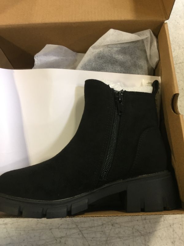 Photo 2 of Coutgo Girl's Chelsea Ankle Boots Winter Suede Side Zipper Lug Sole Booties(Toddler/Little Kid/Big Kid)- SIZE 12
