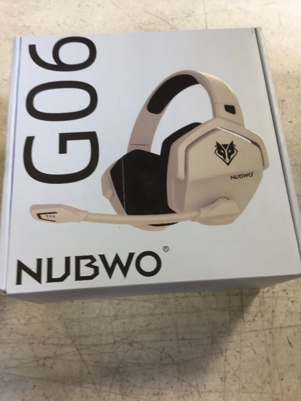 Photo 3 of NUBWO G06 Wireless Gaming Headset with Microphone for PS5, PS4, PC, Wireless Controller & Switch, Gaming Headphones with Three Connection Modes (White)