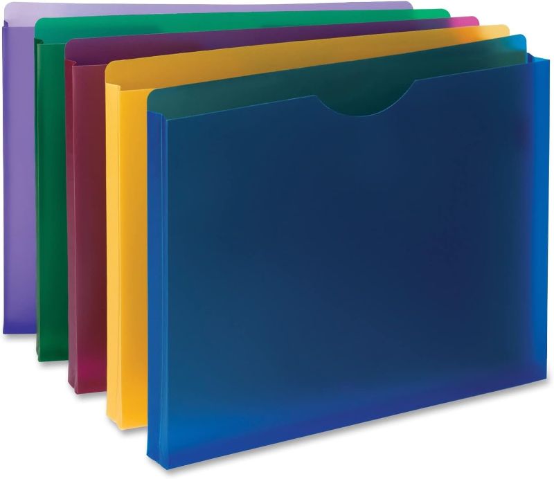 Photo 1 of Smead Poly Expanding File Jacket, Straight-Cut Tab, 1” Expansion, Letter Size, Assorted Colors, 10 per Pack (89610)
