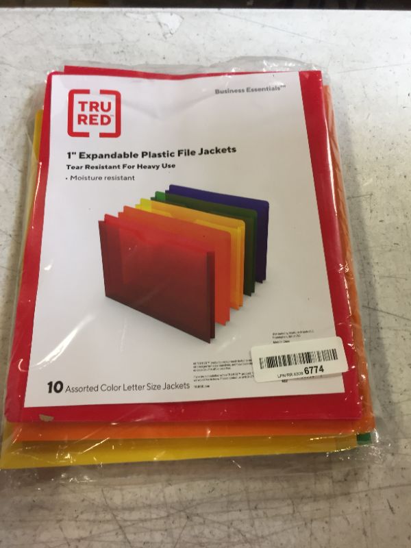 Photo 2 of Smead Poly Expanding File Jacket, Straight-Cut Tab, 1” Expansion, Letter Size, Assorted Colors, 10 per Pack (89610)
