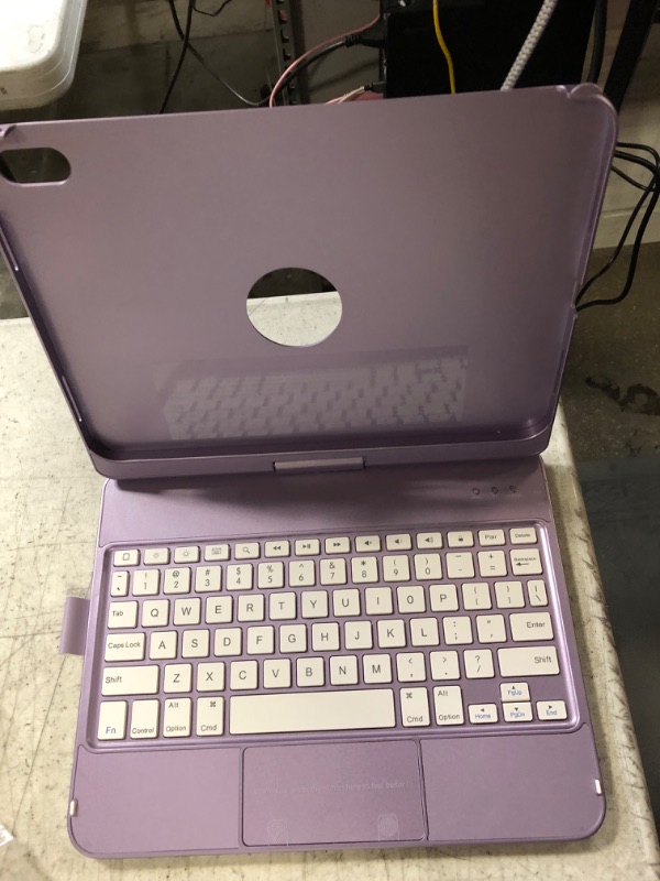 Photo 2 of Touch iPad 10th Generation Case with Keyboard,Multi-Touch Trackpad Keyboard Case with Apple Pencil Holder,360° Rotatable Protective Cover for Apple 2022 10.9-inch iPad 10th Generation(Light Purple)