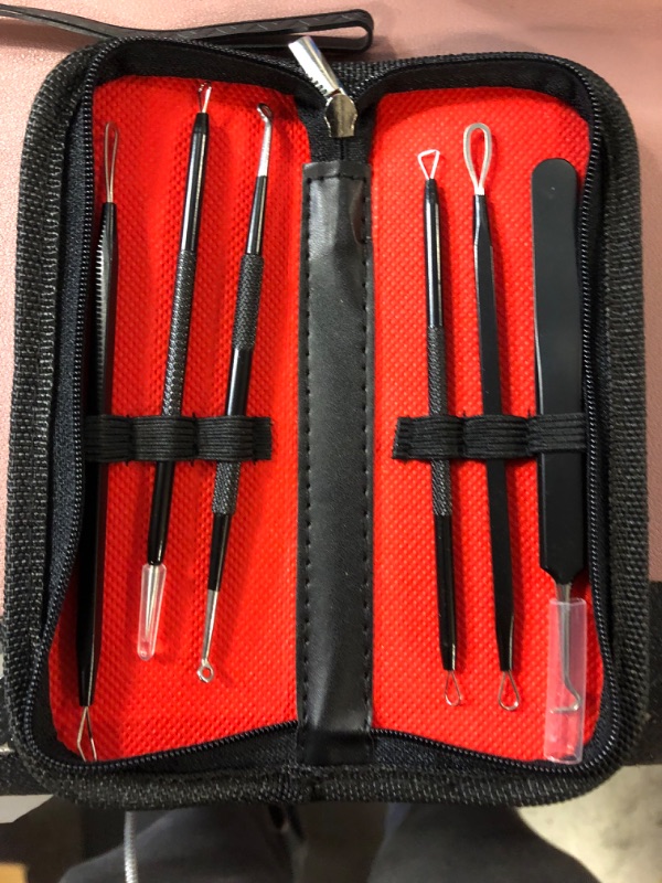 Photo 2 of Blackhead Remover Pimple Popper Tool Kit - (6 Piece Kit) - Professional Stainless Pimples Comedone Extractor Removal Tool