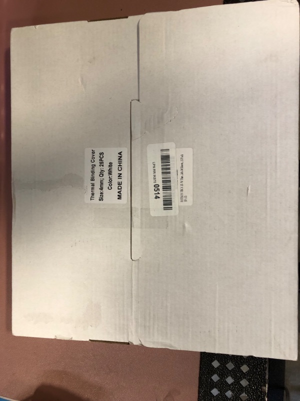 Photo 1 of RAYSON TBC4-25-W Thermal Binding Covers, 3/16", PVC Transparent Front Cover and Glossy White Back Cover, Holds 38 Sheets, 25 Pack White 3/16"