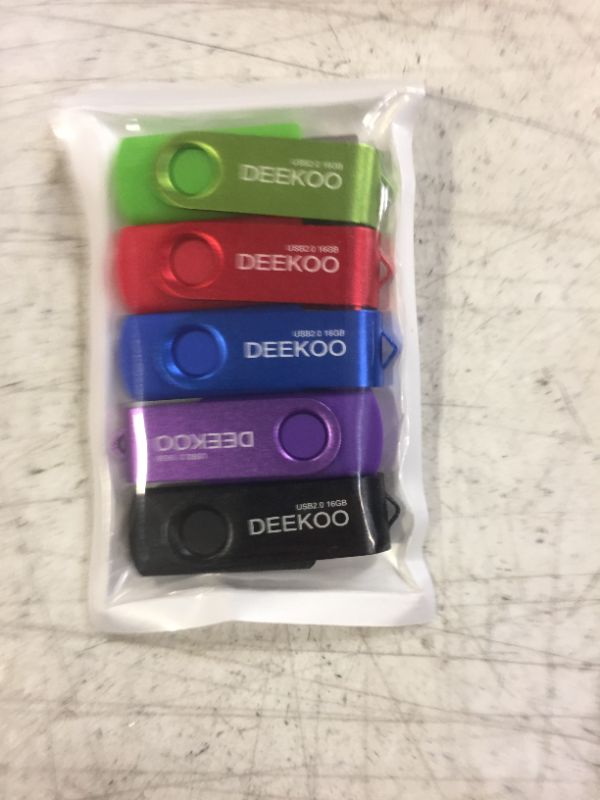 Photo 1 of DEEKOO Flash Drive 16GB Thumb Drives Memory Sticks Jump Drive 5Pack 16GB USB 2.0 Flash Drives Mixed Colors: Black Red Blue Purple Green 16GB Blue/Black/Red/Purple/Green 16GB*5