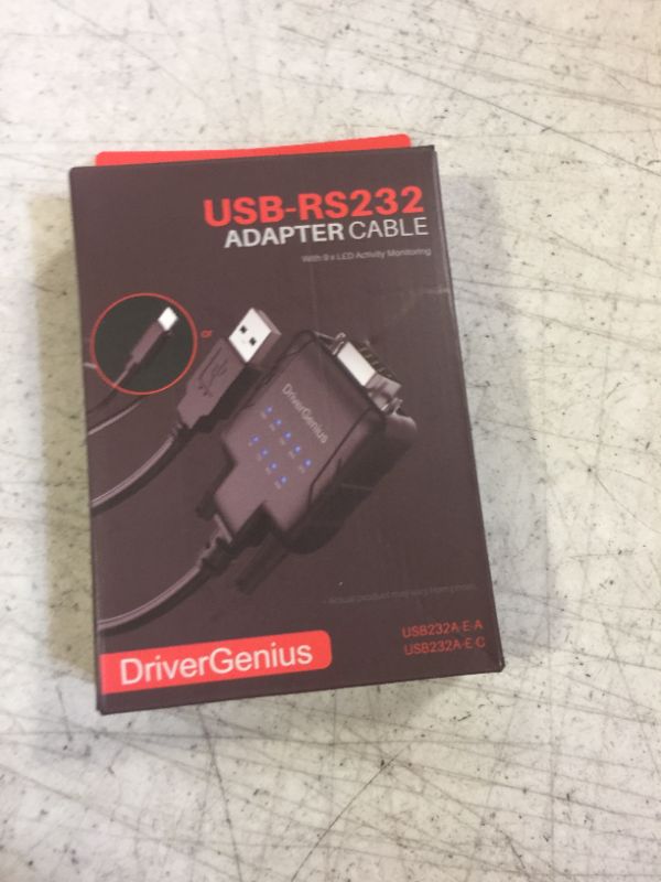 Photo 2 of DriverGenius USB-C to Serial RS232 DB9 Adapter with 9 x Data Monitoring LEDs (USB232A-E-C, Windows 11, macOS 14 Sonoma)