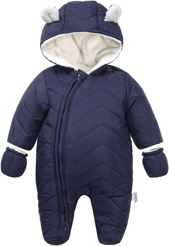 Photo 1 of DINGDONG'S CLOSET Baby Boy Girl Winter Hooded Puffer Jacket Snowsuit with Gloves- SIZE 6-9M
