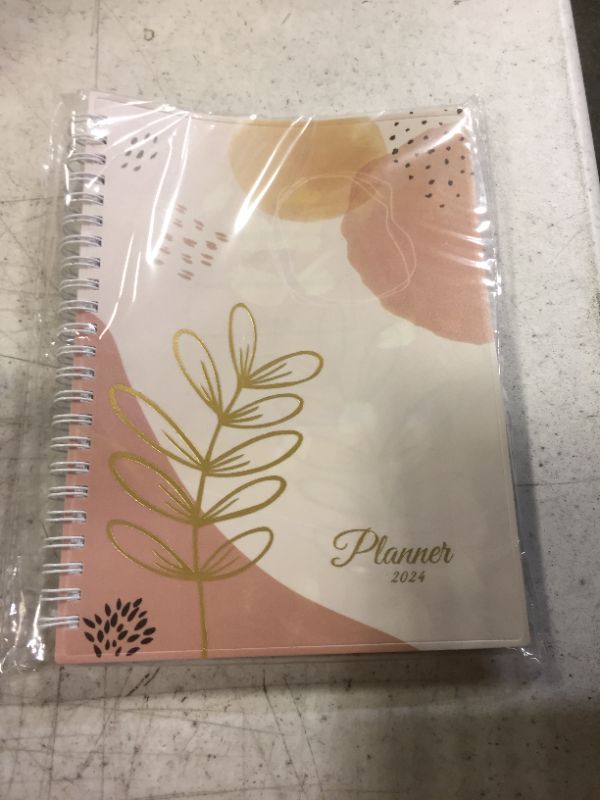 Photo 2 of SUNEE 2024 Appointment Book, Quarter-Hourly, Weekly & Monthly - from January 2024 - December 2024, 6.4"x8.3" Weekly Planner, Flexible Cover, Note Page, Pocket, Spiral Binding, Pink Breeze 6.4"x8.3" Pink Breeze