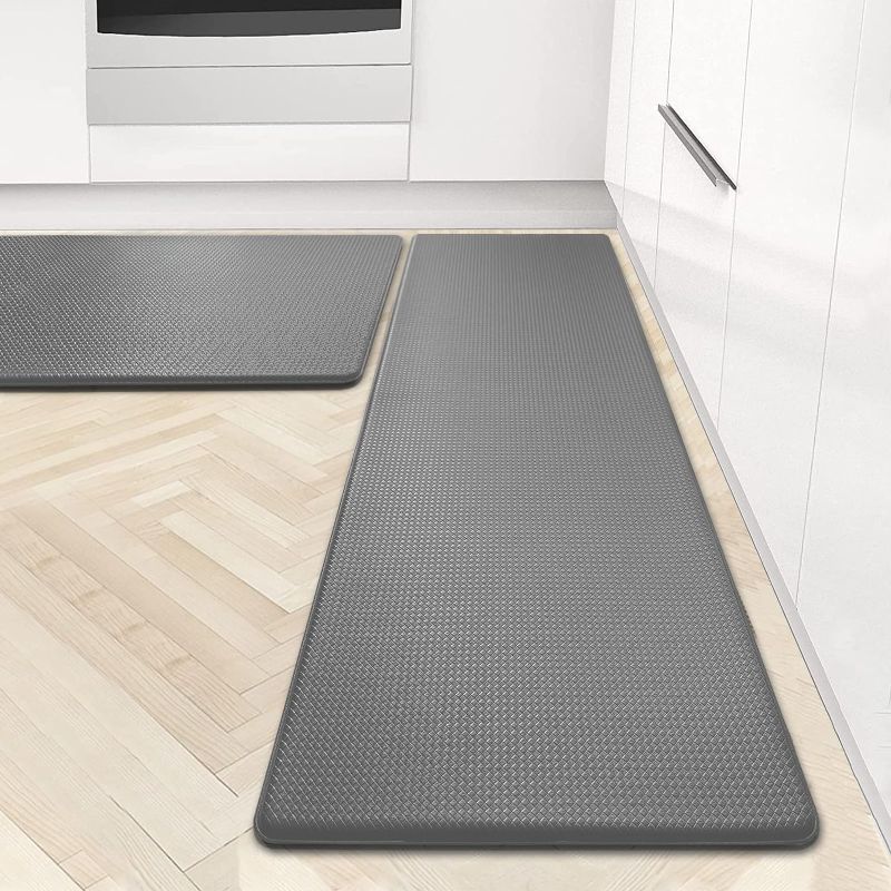 Photo 1 of Artnice Kitchen Mats Anti Fatigue 2 Pieces 0.47 Inch,Grey Kitchen Mats for Floor,Memory Foam Comfort Mat for Kitchen Floor,Waterproof Anti Fatigue Mats for Kitchen Floor,Office,Sink,Laundry
