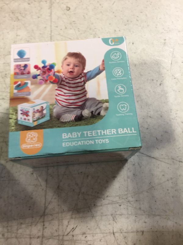 Photo 2 of Baby Sensory Teething Teether Toys: Teething Toys for Babies 0-6 Months | Baby Teething Toys 6 to 12 Months Baby Teething Ball Toy 0-3 Month Rattle Sensory Infant Toys for 0-3-6-12 Months Baby (Blue)