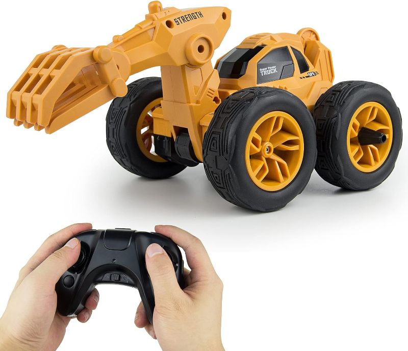 Photo 1 of Cheerwing Remote Control Car Wood Picker 2.4Ghz RC Truck with Lights,360°Rotation,90° Upright,Construction Vehicle Toy for Boys Kids
