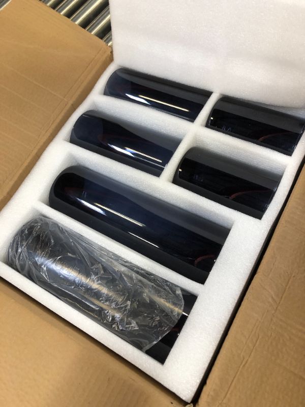 Photo 1 of 6 Pcs Blue Glass Cylinder Vases Hurricane Candle Holders Pillar Candle Holders Vases Blue Vase Candle Holder Clear Glass Flowers Vases for Valentine Wedding Kitchen Table Centerpiece Decoration