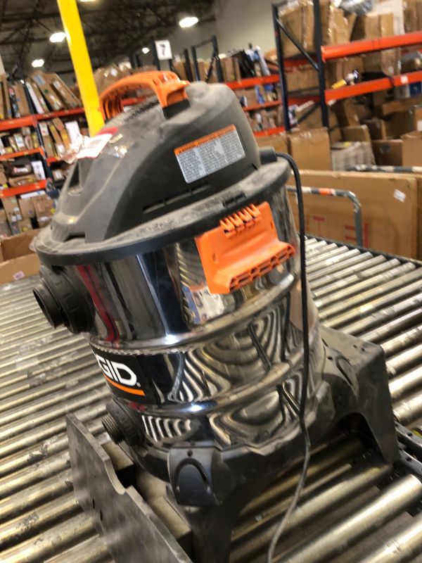 Photo 2 of **MISSING ALL ACCESSORIES** RIDGID 10 Gallon Stainless Steel Wet Dry Vac
