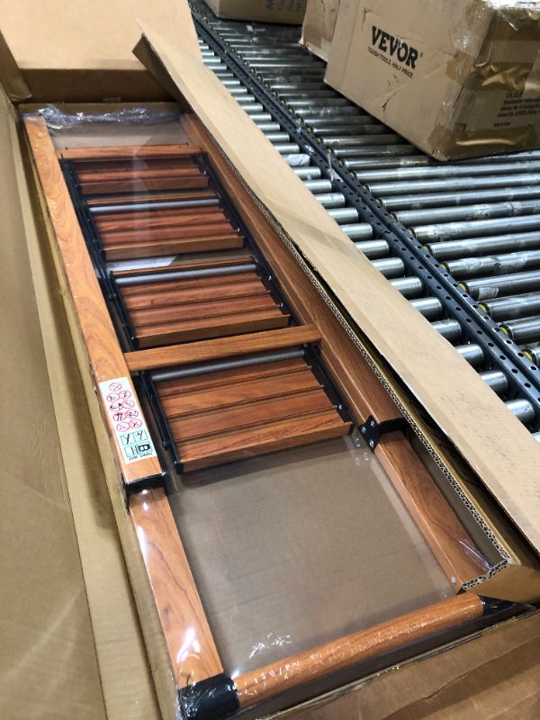 Photo 1 of 4 Step Ladder, Aluminum Folding Step Stool W/Wide Pedal, Lightweight Safety Step ladder for Adults, Decorative Storage Shelf Ladder for Kitchen Office Library, 330IBS Capacity Step Ladder, Woodengrain 4 Step Woodgrain