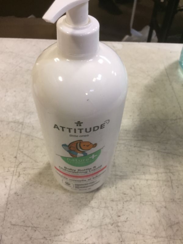 Photo 2 of ATTITUDE Baby Dish Soap, Non-toxic, Plant-based, White, Pear, Fragrance-Free, 33.8 Fl Oz