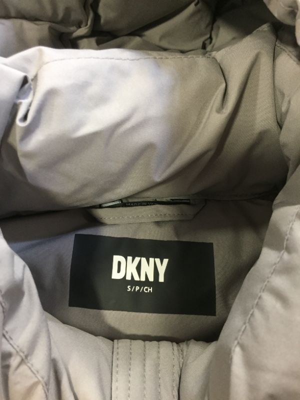 Photo 3 of DKNY Women's Hooded Light-Weight Puffer Small Grey