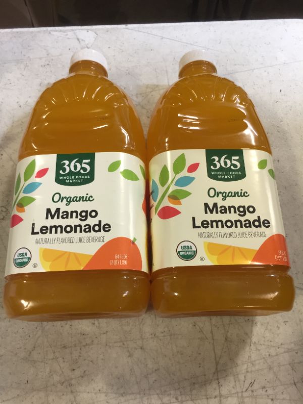 Photo 2 of 365 by Whole Foods Market, Organic Mango Lemonade, 64 Fl Oz- 2 PACK - BEST BY - 03/20/2024