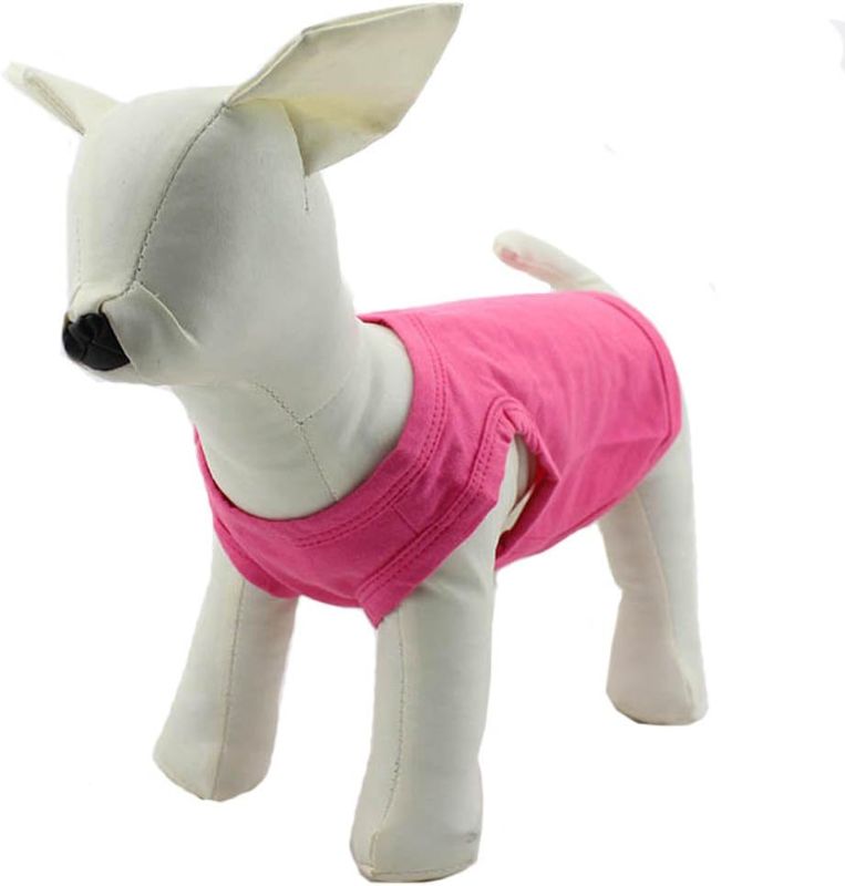 Photo 1 of 2018 Pet Clothes Dog Clothing Blank T-Shirt Tanks Top Vests for Small Middle Large Size Dogs 100% Cotton Dog Summer Vest Classic (XXXXL, Rose-red)
