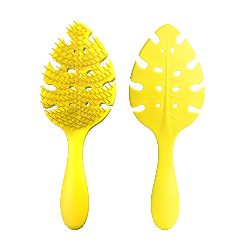 Photo 1 of CANDYBRUSH Hair Brush for Women Toddler Girls Extremely Soft TPEE for Fine Hair Detangling Leaf Form Vented Brushes Mood-Boosting Hairbrush with Lemon Scented Yellow Large
