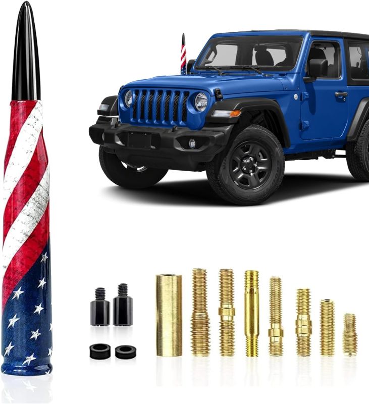 Photo 1 of 1 PC Universal Car Antenna Replacement?American Flag Personalized Decorative Anti-Theft Security Antenna,for Ford, Dodge, Chevrolet, GMC, Jeep, Toyota Truck (Black)
