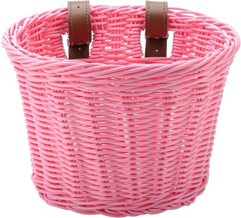 Photo 1 of Kids Bike Basket, Bicycle Basket for Girls and Boys, Handlebar Woven Basket
