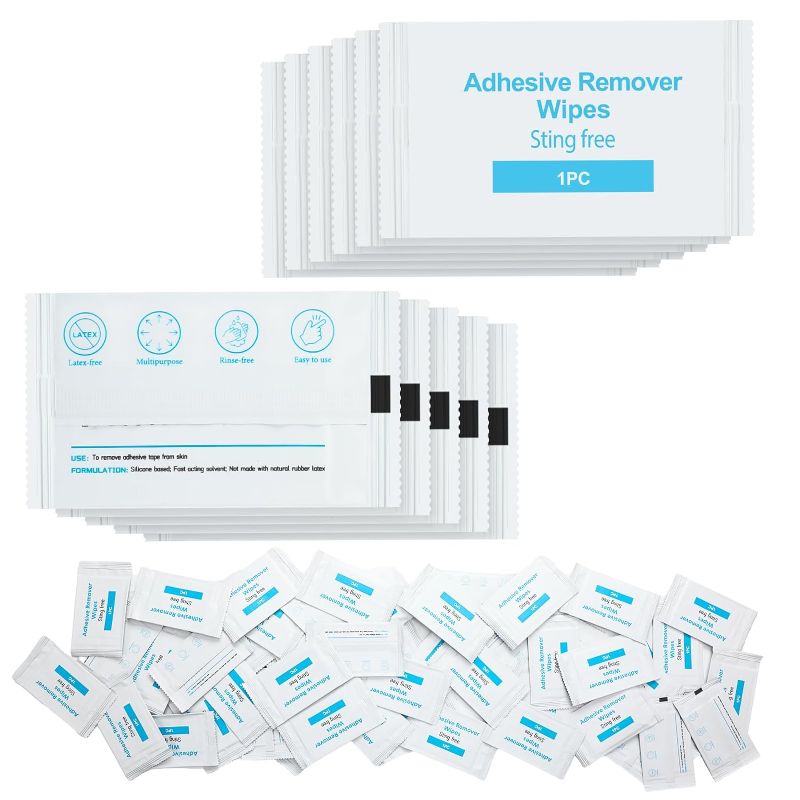Photo 1 of 200 Pcs Adhesive Remover Wipes Adhesive Remover for Skin Wipes for Removing Adhesive Residue on Skin, 5 x 7 Inches
