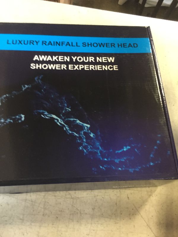 Photo 2 of 12 Inch Luxury Rain Shower Head Combo Set Black with Adjustable Extension Arm | High Pressure Handheld Shower Head for 4 Settings of Water Flow and Built-in Power Wash. 12 Inch Matte Black