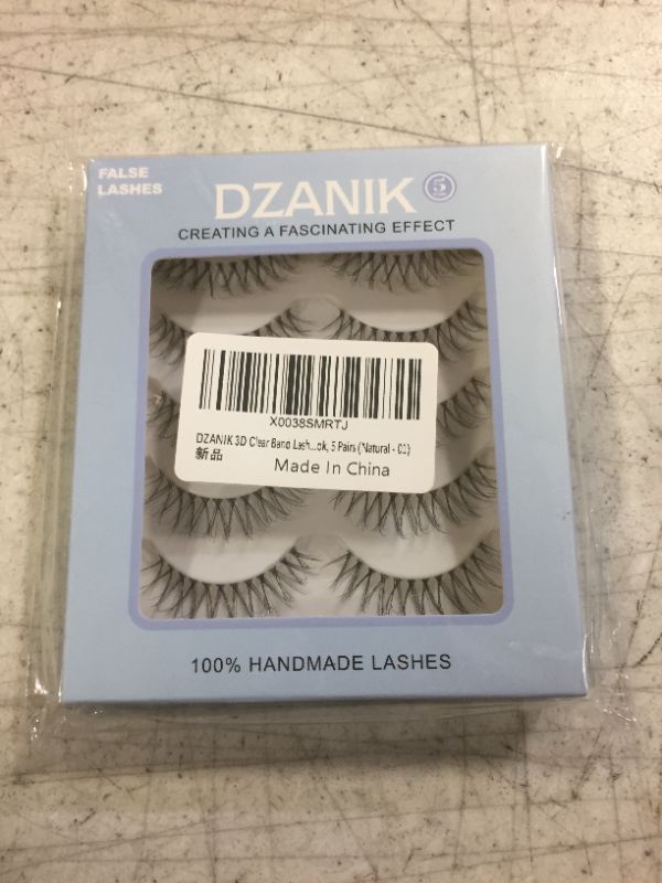 Photo 2 of 3D Clear Band Lashes Natural Look False Eyelashes Multipack, 100% Cruelty-Free, Natural-Looking Cat Eye Lashes, Reusable, Short Eyelashes Natural Look, 5 Pairs TR-03