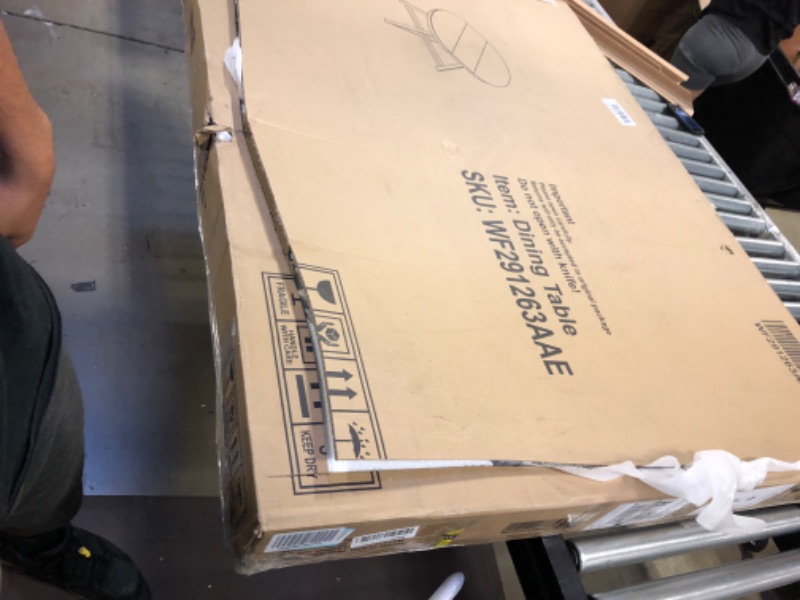 Photo 1 of Quarte Farmhouse Round Extendable Dining Table with 16" Leaf Wood Kitchen Table Natural Wood Wash+1table