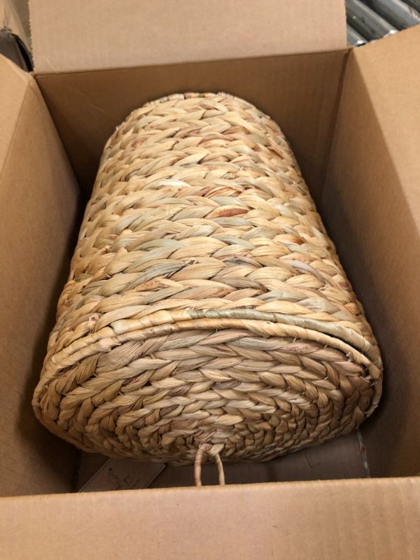 Photo 2 of KOLWOVEN Wicker Trash Can with Lid in Bedroom, Bathroom - 3 Gallon Small Trash Can in Office - Boho Woven Wicker Waste Basket - Office Garbage Cans for Under Desk with Plastic Insert