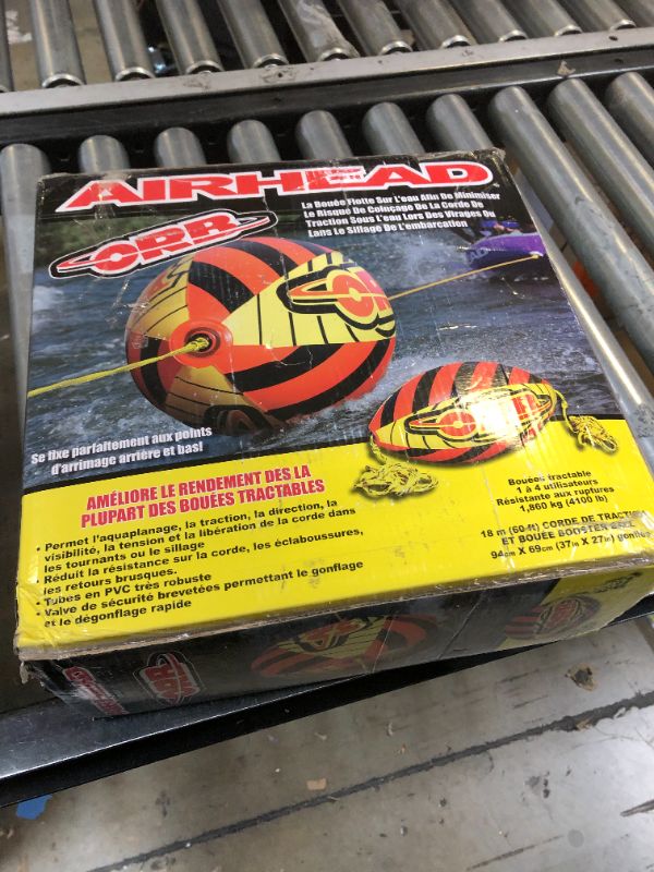 Photo 1 of Airhead Orb, Towable Tube Rope Performance Ball, Multiple Color Options Available Orange/Yellow Performance Ball