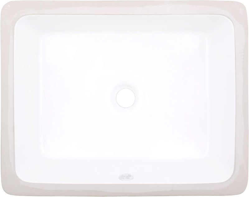 Photo 1 of 19.5-in. W 15.75-in. D CUPC Certified Rectangle Undermount Sink In White Color
