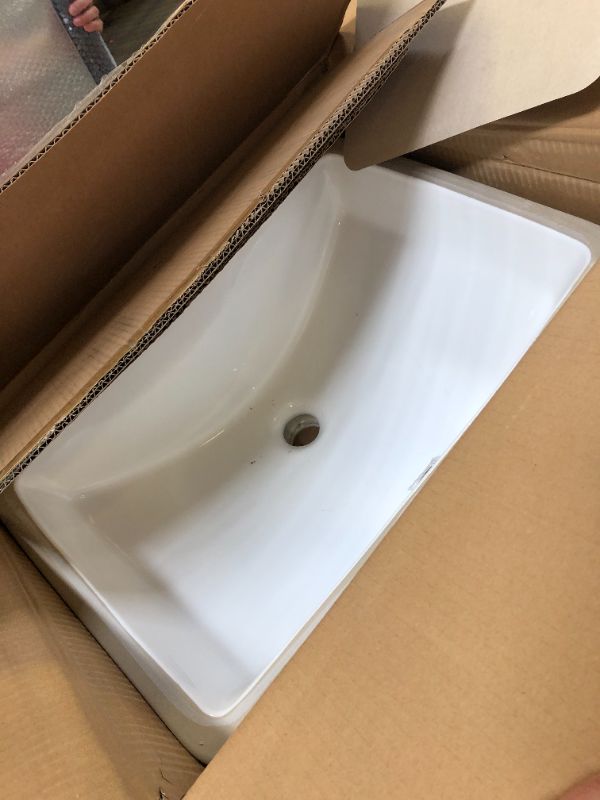 Photo 2 of 19.5-in. W 15.75-in. D CUPC Certified Rectangle Undermount Sink In White Color
