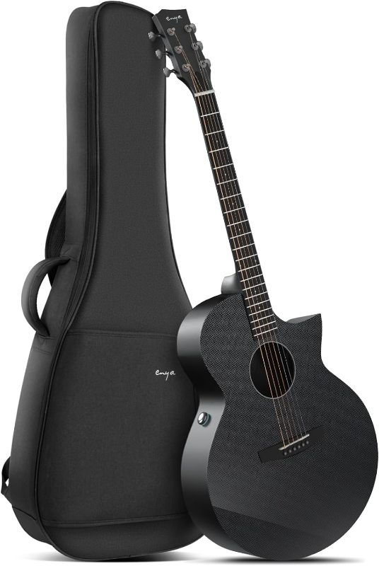 Photo 1 of Enya Acoustic Electric Guitar Carbon Fiber X3 Pro Travel Guitar AcousticPlus 41” Full-Sized Guitar Bundle with Gig Bag, Instrument Cable & USB Type-C Charging Cable(X3 PRO)

