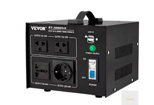 Photo 1 of Voltage Converter Transformer 1000-Watt Up/Down Transformer 110-Volt/240-Volt US/EU Outlet 5-Volt USB Port Pipe Capacity
