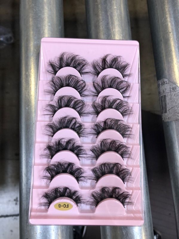 Photo 2 of AMSDCN Eyelashes Natural Faux Mink Lashes Cat Eye 6D Fluffy Eyelash Dramatic Volume Faux Mink Lashes 7 Pairs Pack (FC-8)12