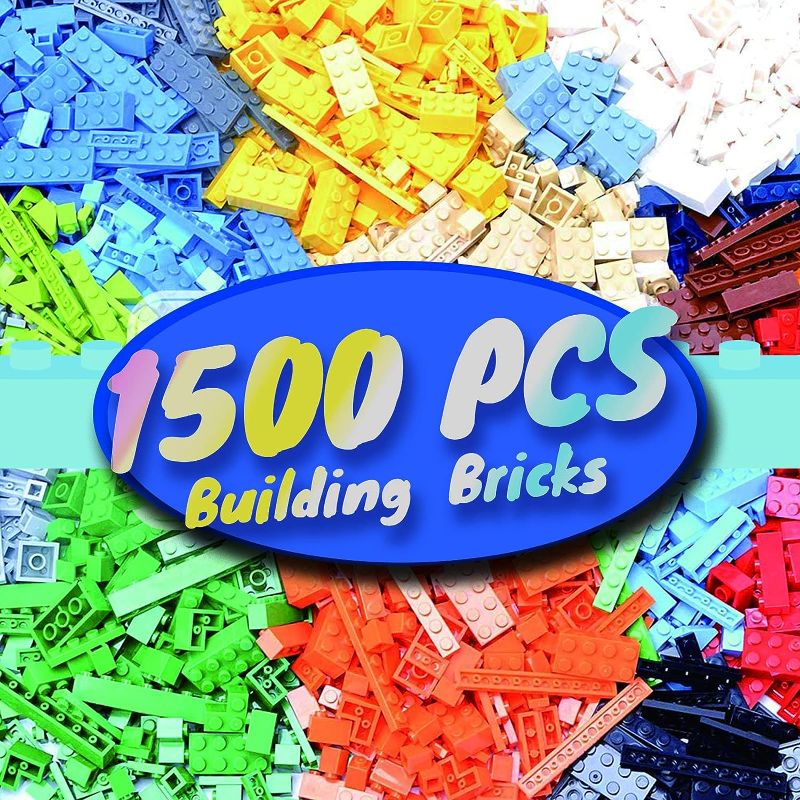 Photo 1 of HUIZDQ 1500 Pieces Building Bricks, Classic Bulk Small Blocks, Classic Building Bricks Set Basic Building Blocks Compatible with All Major Brands

