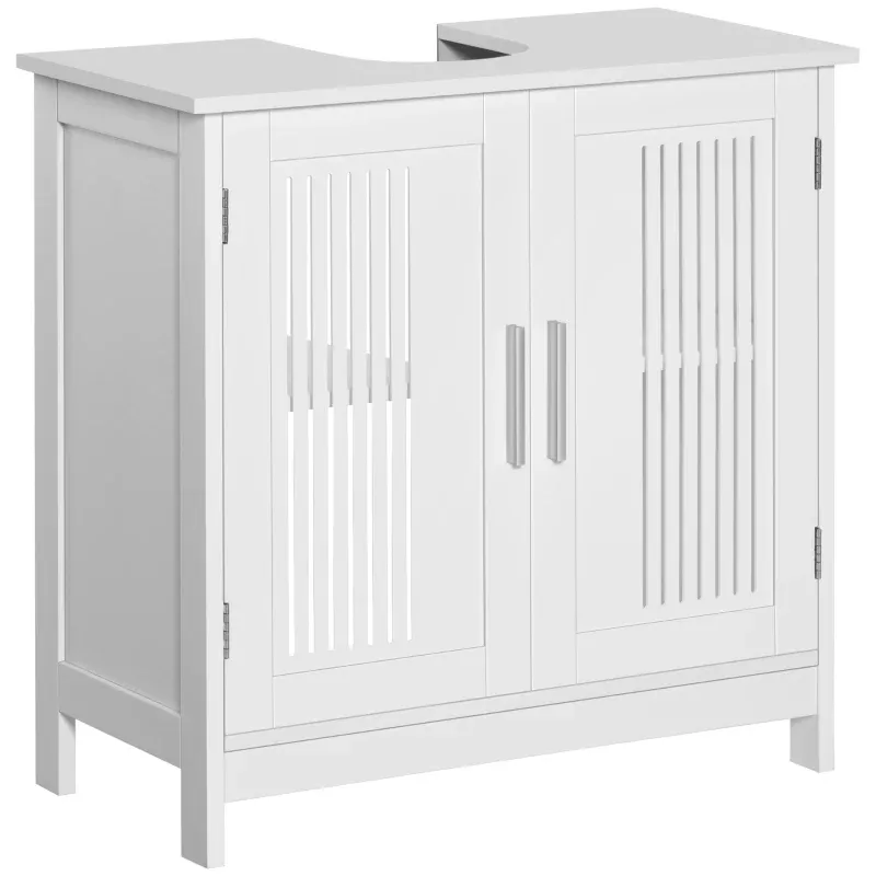 Photo 1 of 
kleankin Bathroom Under Sink Cabinet Vanity Unit with Adjustable Shelf Space Saver, White