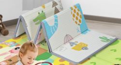 Photo 1 of MEM Baby Play Mat 71" x 59", Foldable Baby Play Mats for Floor, Reversible Waterproof Foam Playmat for Babies and Toddlers, Large Non-Slip Baby Crawling Mat with Travel Bag Elephant & Giraffe 71" x 59" x 0.4"
